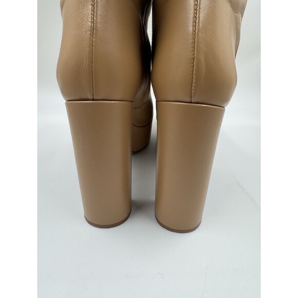 Zara Women’s Nude Beige Platform Ankle Boots Heels Genuine Leather US 8.5 EU 39 - Picture 6 of 16